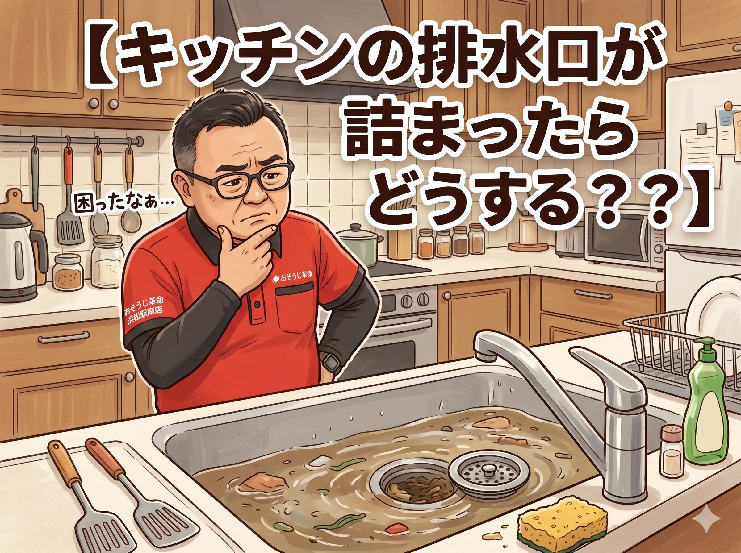 キッチンの排水口が詰まったらどうする？？